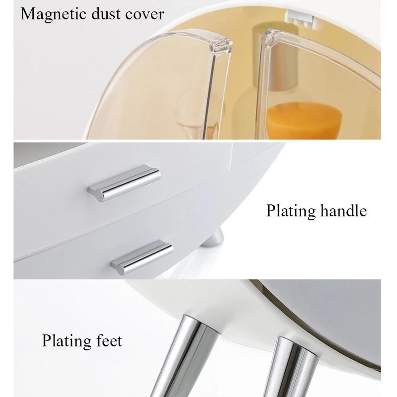 Cosmetic Bags & Cases Acrylic Transparent Box Double-door Makeup Organizer Desktop Waterproof Case Storage Boxs