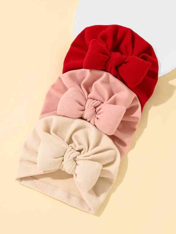 3pcs Baby Bow Decor Hat SHE01