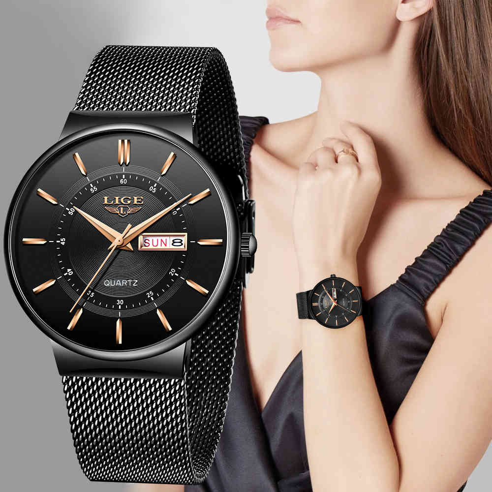 LIGE Women Watches Top Brand Luxury Watch For Women's Simple All Steel Waterproof Wrist Watches Black Quartz Clock Gift 210517, Leather black
LIGE Women Watches Top Brand Luxury Watch For Women's Simple All Steel Waterproof Wrist Watches Black Quartz Clock Gift 210517, Leather black