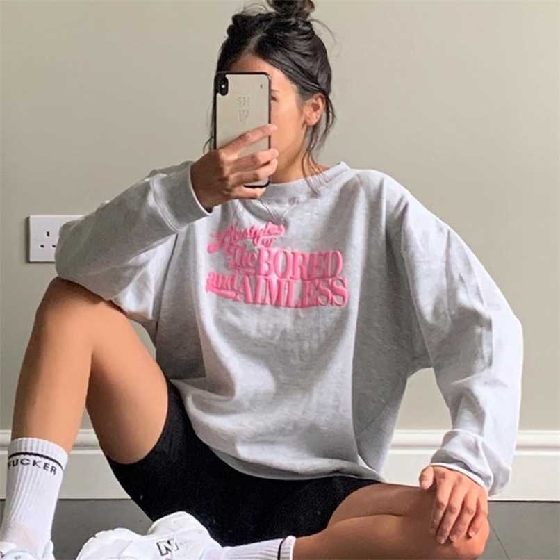 Light Gray Pink Letters Printing Oversized Sweatshirt Women O-neck Warm Winter Tops Casual Streetwear Fashion Clothes 211109, Black style4
Light Gray Pink Letters Printing Oversized Sweatshirt Women O-neck Warm Winter Tops Casual Streetwear Fashion Clothes 211109, Black style4