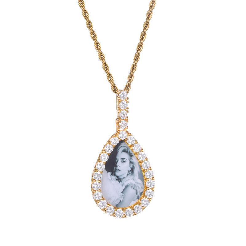 Pendant Necklaces Custom Water Drop Shape Po Frame Pendants Necklace For Women Men Unisex Bling Iced Out Hip Hop Rapper Jewelry Gifts
Pendant Necklaces Custom Water Drop Shape Po Frame Pendants Necklace For Women Men Unisex Bling Iced Out Hip Hop Rapper Jewelry Gifts