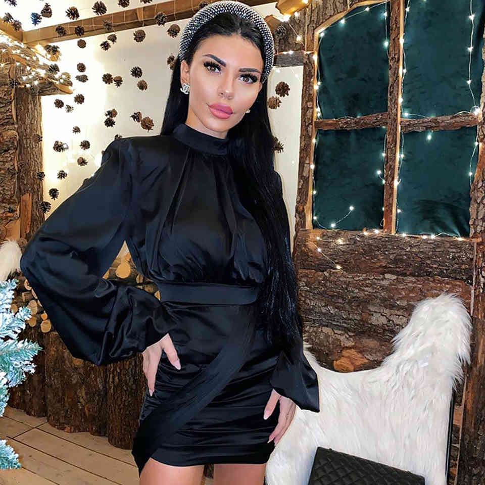 Karlofea Women White Mini Dress Elegant Satin Mini Dress Ladies Lovely Celebrity Party Outfits Vestidos Summer Vacation Clothing 210409