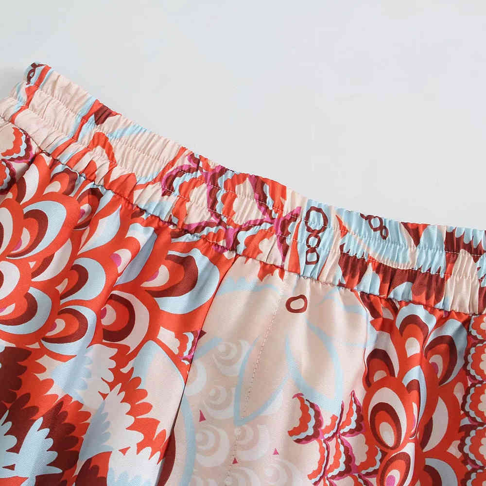 BBWM Missnight Totem Printed Straight Elastic High Waist Pants Fashion Pants Streetwear Vintage 210520