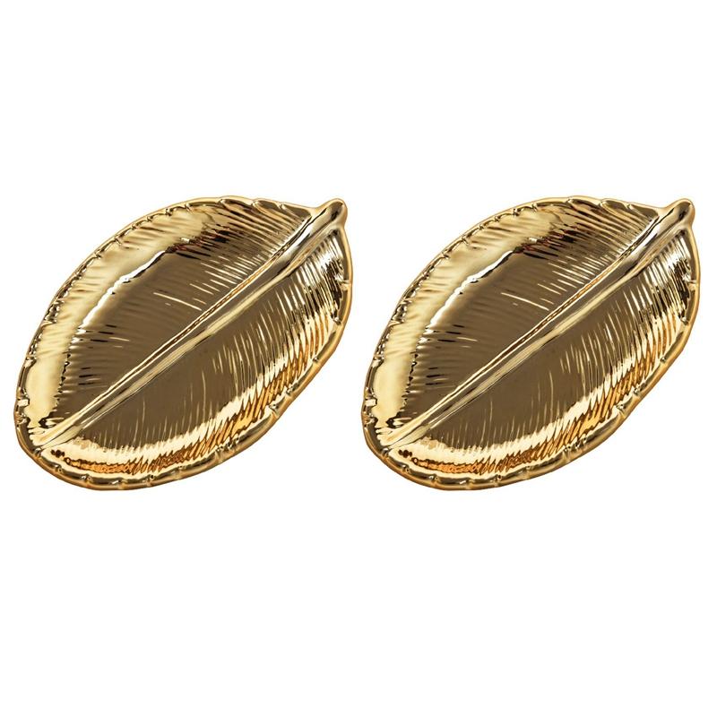 Jewelry Pouches, Bags 2X Decorative Gold Leaf Ceramic Plate Dish Porcelain Candy Trinket Fruit Serving Tray Storage
Jewelry Pouches, Bags 2X Decorative Gold Leaf Ceramic Plate Dish Porcelain Candy Trinket Fruit Serving Tray Storage