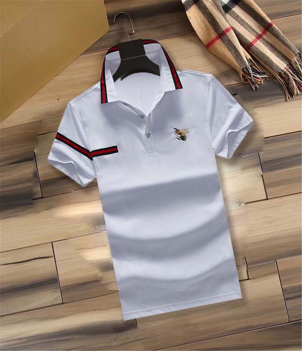 Polo shirts mens t-shirts fashion clothe Bee Embroidery stripe Business short sleeve calssic tshirt Skateboard Casual tops tees M-3XL, White;black 
Polo shirts mens t-shirts fashion clothe Bee Embroidery stripe Business short sleeve calssic tshirt Skateboard Casual tops tees M-3XL, White;black