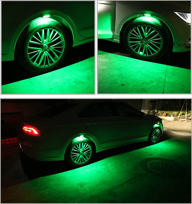 Car Wheel Tyre Lights Eyebrow Lght Atmosphere LED Auto Wheels Eyebrows Neon Tire Flash Night Lamp With 7 Colors