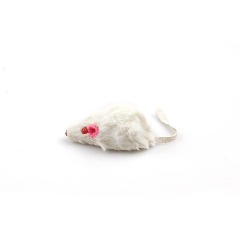 Cat Toys 12Pcs False Mouse Pet Long-Haired Tail Mice Sound Rattling Soft Real Fur Squeaky Toy