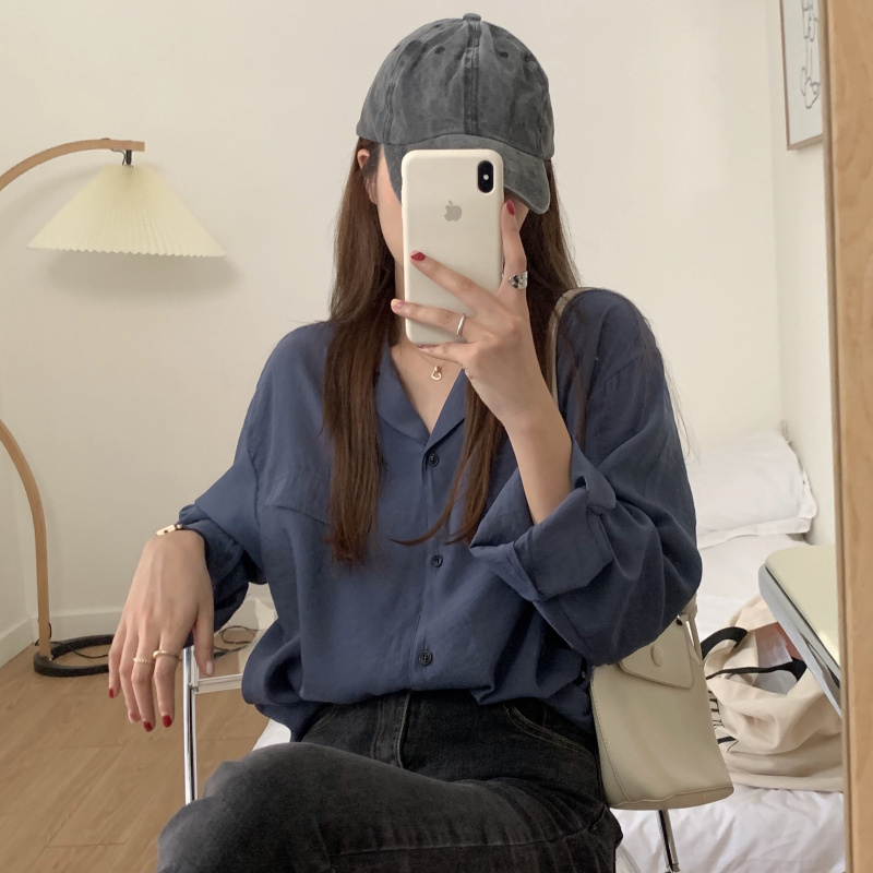 Stylish Women Chic Basic Blouses All Match Streetwear Lapel Office Lady Female Elegance Gentle Shirts 210421