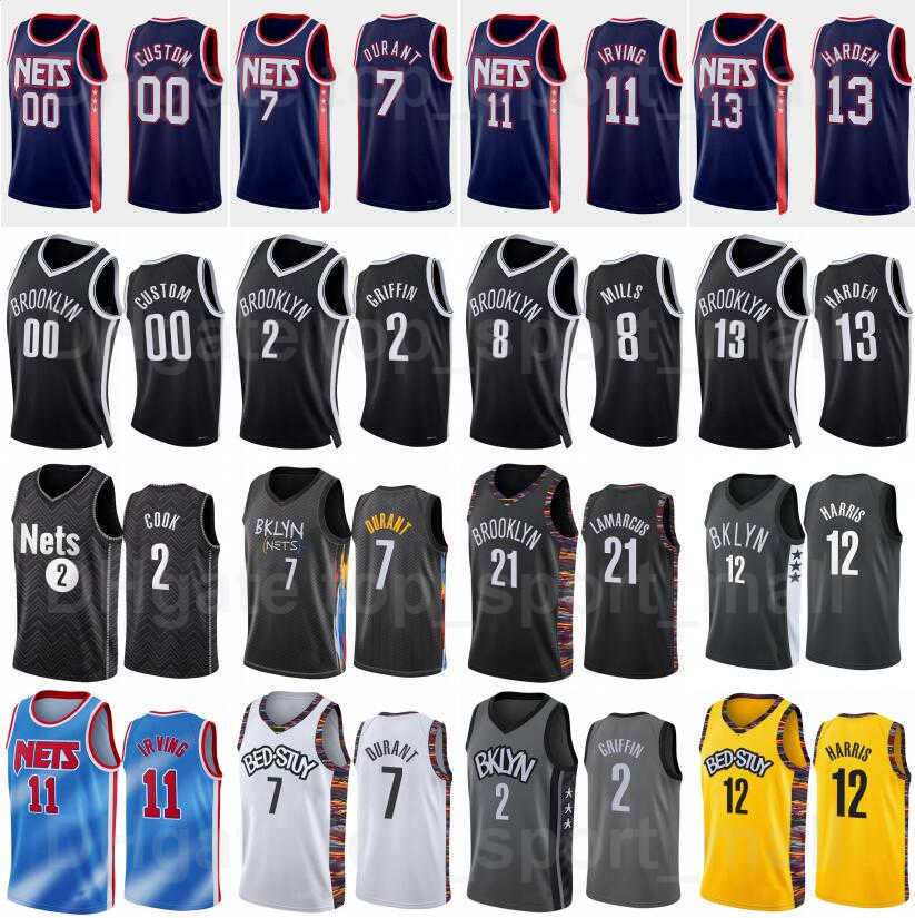 Screen Print 75th Anniversary Basketball Kyrie Irving Jersey 11 Kevin Durant 7 Joe Harris 12 James Harden 13 Blake Griffin 2 Patty Mills 8 Nicolas Claxton Black Blue, 75th yellow
Screen Print 75th Anniversary Basketball Kyrie Irving Jersey 11 Kevin Durant 7 Joe Harris 12 James Harden 13 Blake Griffin 2 Patty Mills 8 Nicolas Claxton Black Blue, 75th yellow