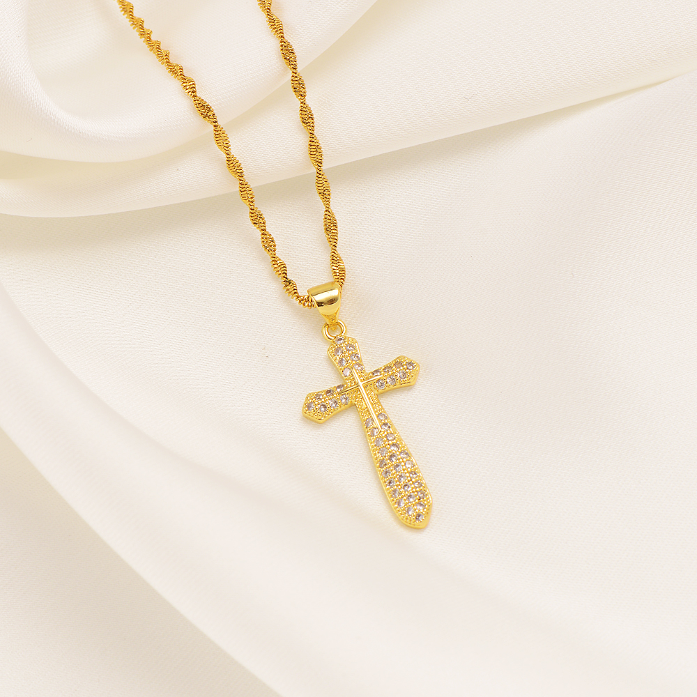 Iced Cross Pendant with Chain Choker Necklace Men Women Hip Hop 14k Yellow Solid Fine Gold Filled CZ Full Crystal Gem Jewelry
Iced Cross Pendant with Chain Choker Necklace Men Women Hip Hop 14k Yellow Solid Fine Gold Filled CZ Full Crystal Gem Jewelry