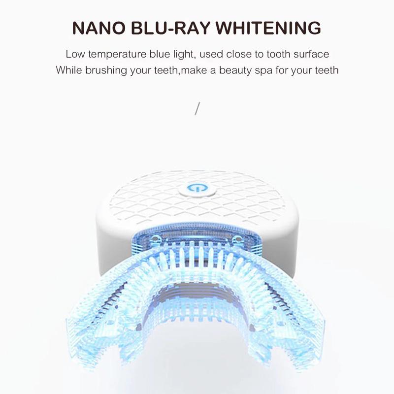 Silica gel 360 Degrees Intelligent Automatic Sonic Electric Toothbrush USB Rechargeable Ultrasonic U Type Tooth brush Clean Teeth Whitening