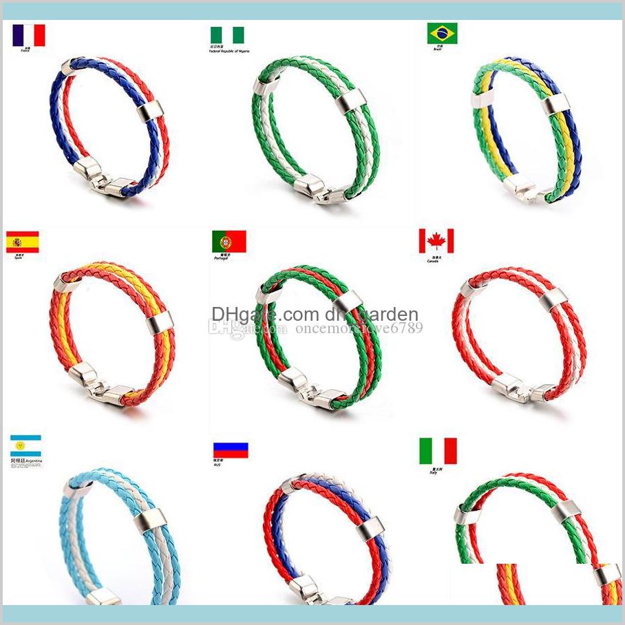 World Cup Football Soccer Team Leather Bracelet With National Flag Stripe Charms Handmade Braided Wristband Fans Gift Dds7N Charm Brac Yhfic, Golden;silver
World Cup Football Soccer Team Leather Bracelet With National Flag Stripe Charms Handmade Braided Wristband Fans Gift Dds7N Charm Brac Yhfic, Golden;silver