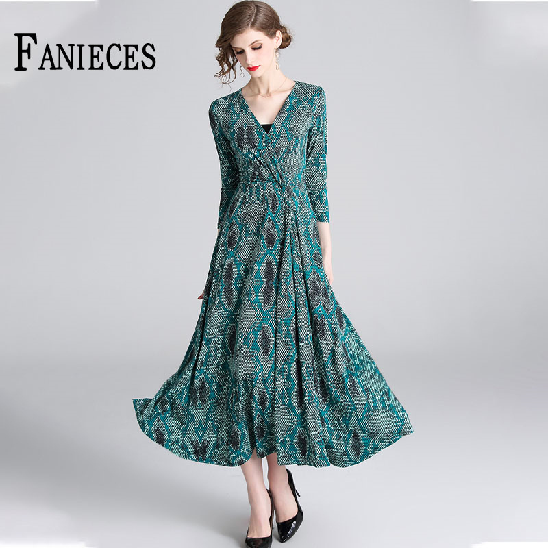 Autumn Green Snake Print Vintage Dress Women V-neck Slim Maxi A-Line Office Lady Party vestidos de mulher kobieta sukienka 210520
Autumn Green Snake Print Vintage Dress Women V-neck Slim Maxi A-Line Office Lady Party vestidos de mulher kobieta sukienka 210520