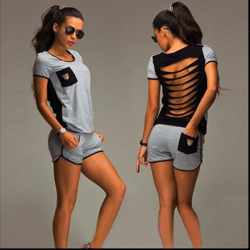 summer fashion leisure t women tracksuits shirt shorts set back hollow short sleeved casual suit blouse, Gray
summer fashion leisure t women tracksuits shirt shorts set back hollow short sleeved casual suit blouse, Gray