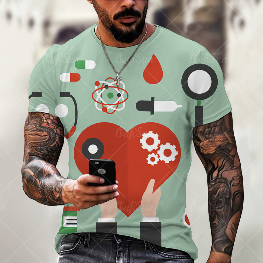short sved men's 3d t-shirt casual 3d digital printing collarls casual couple clothing breathable discount ddgh, White;black
short sved men's 3d t-shirt casual 3d digital printing collarls casual couple clothing breathable discount ddgh, White;black