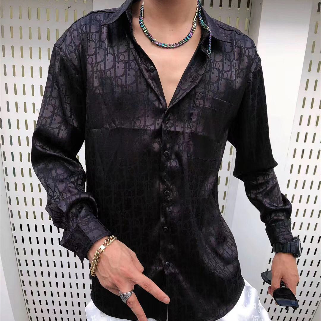 2021 fashion brand new night club silk shirt CD letter dark jacquard men's and women's fashion leisure Long Sleeve Shirt, White;black
2021 fashion brand new night club silk shirt CD letter dark jacquard men's and women's fashion leisure Long Sleeve Shirt, White;black