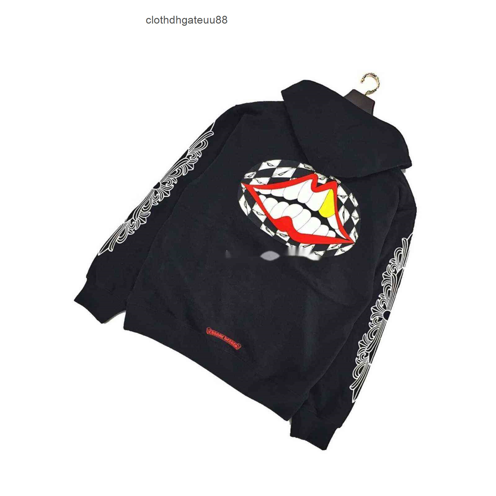 New Hearts factory Trendy chromehearts Chrome* Crosin Mattyboy Co Branded Luminous Lip Hoodie Sweater arm sanskrit letter print, Black
New Hearts factory Trendy chromehearts Chrome* Crosin Mattyboy Co Branded Luminous Lip Hoodie Sweater arm sanskrit letter print, Black