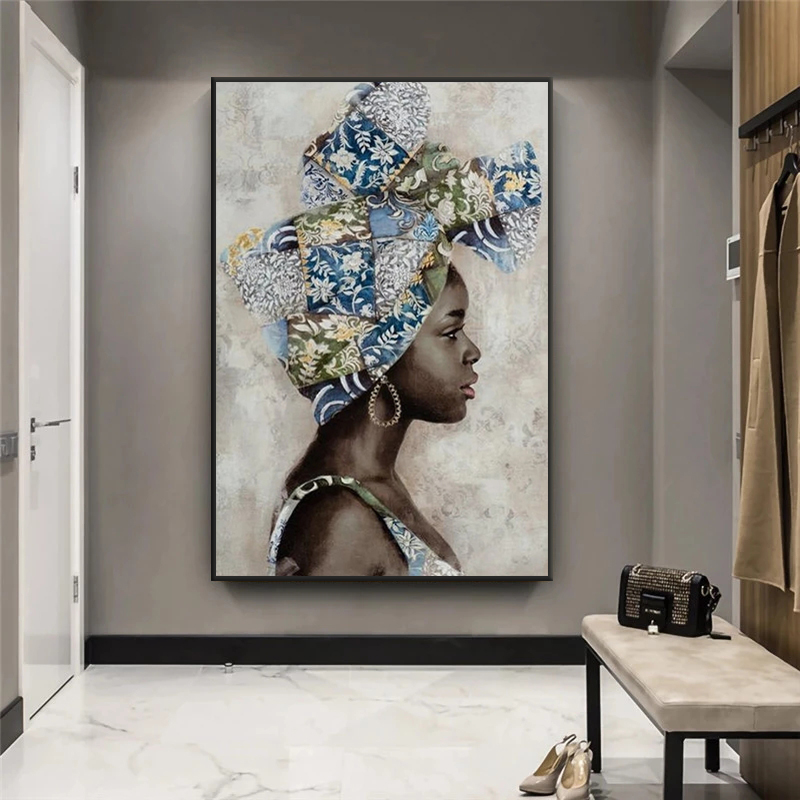 African Black Woman Abstract Art Posters And Prints National Style Women Canvas Paintings Pictures for Living Room Wall Decor
