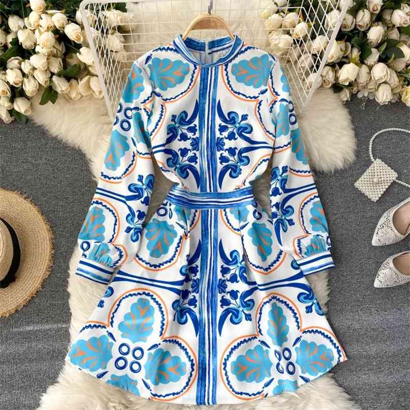 Autumn Long Sleeve Floral Print Dress Women Vintage Party Vestidos Elegant Stand Collar A Line Casual Bohemian Mini Dresses 210603, Blue
Autumn Long Sleeve Floral Print Dress Women Vintage Party Vestidos Elegant Stand Collar A Line Casual Bohemian Mini Dresses 210603, Blue