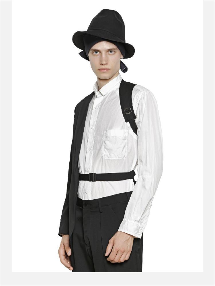 Stars With A Large Male Original Fashion Trend Personality Asymmetrical Show Strapless Casual Jacket Suit Men's Suits & Blazers