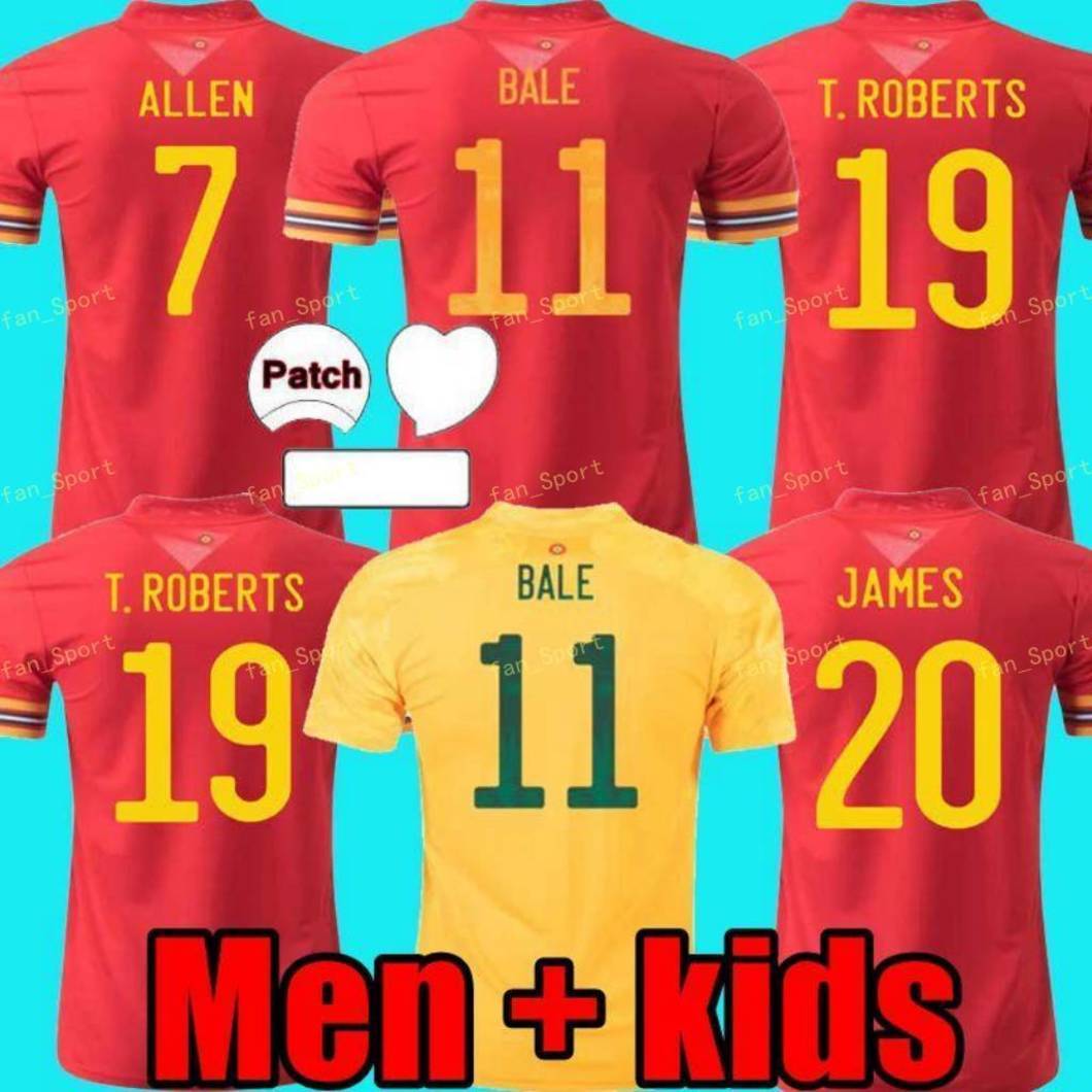 

2021 wales National Team soccer jerseys Fans player version Euro cup Cymru HOME away BALE JAMES RAMSEY jersey Men kids kits maillot de football shirts Camisetas, Adult home