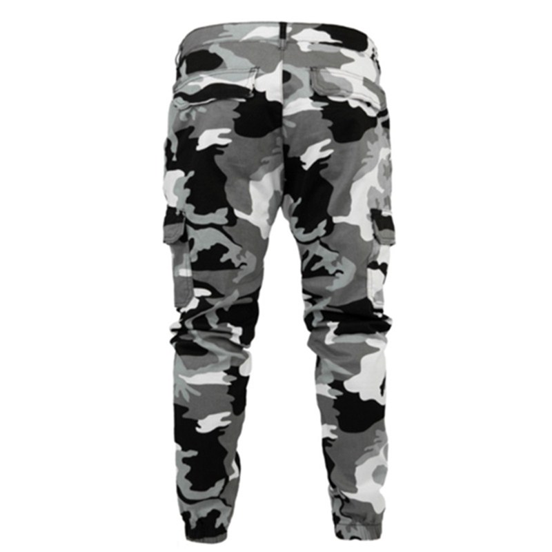 Mens Camouflage jeans Fit Stretch-Fit Jeans Business Casual printing pencil pants Classic Style Fashion Denim Trousers Male Blac