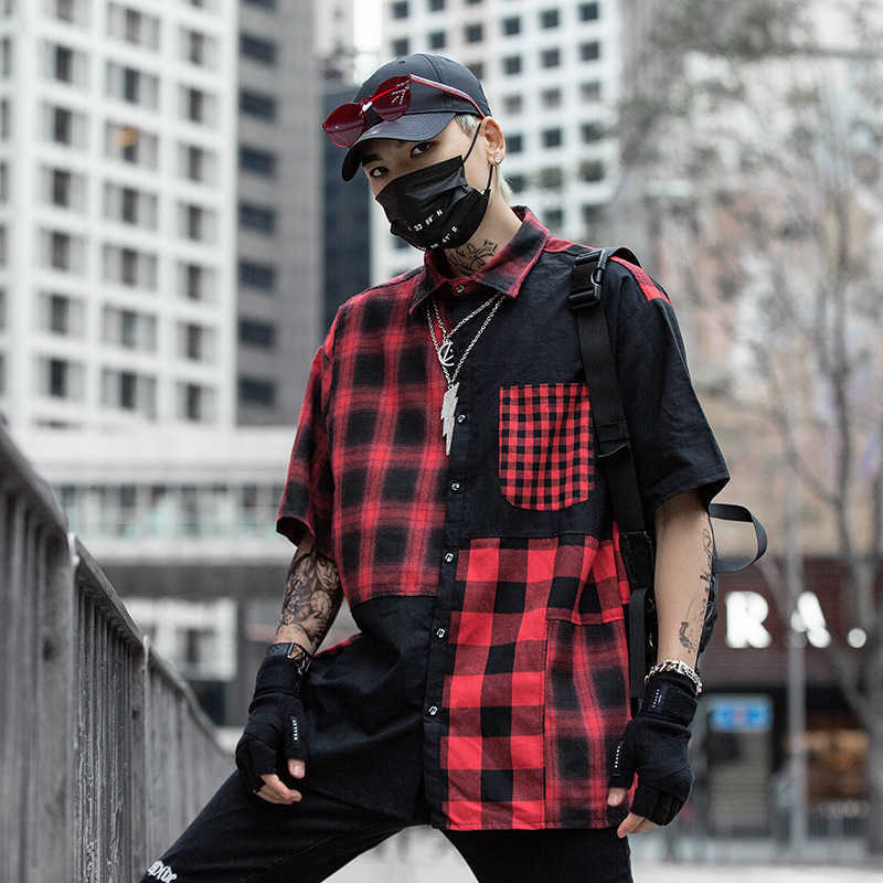 Cargo Shirts Men Summer Plaid Hip Hop Streetwear Color Block Harajuku Short Sleeve Checkered Casual 210527, White
Cargo Shirts Men Summer Plaid Hip Hop Streetwear Color Block Harajuku Short Sleeve Checkered Casual 210527, White