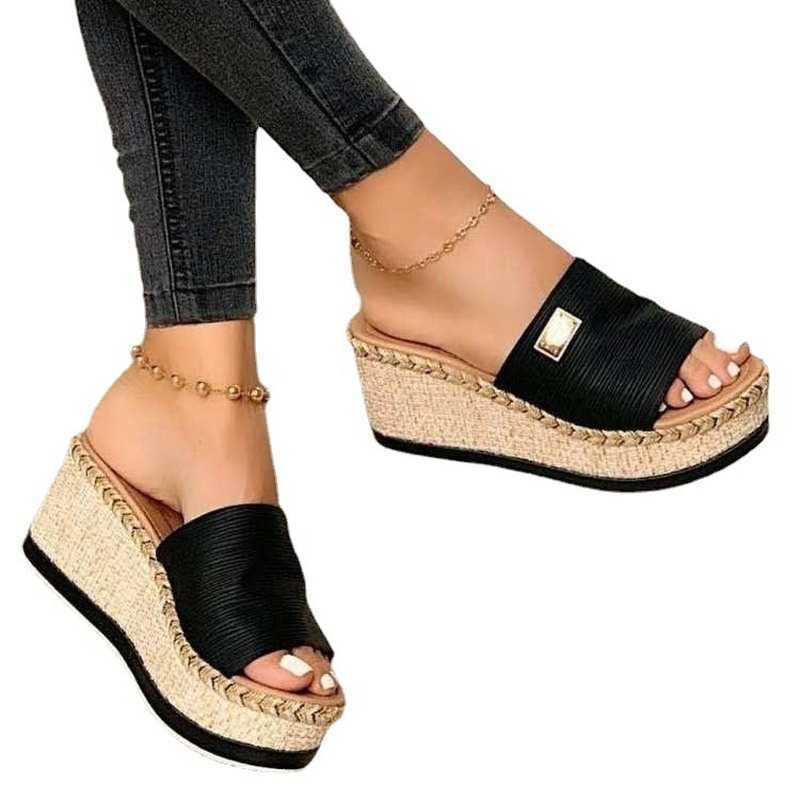 Womens High Heels Sandal Thick Bottom Casual Shoes Ladies Leisure Summer Wedges Sandals Woman Shoes Women Platform Mules Slipper Y0714