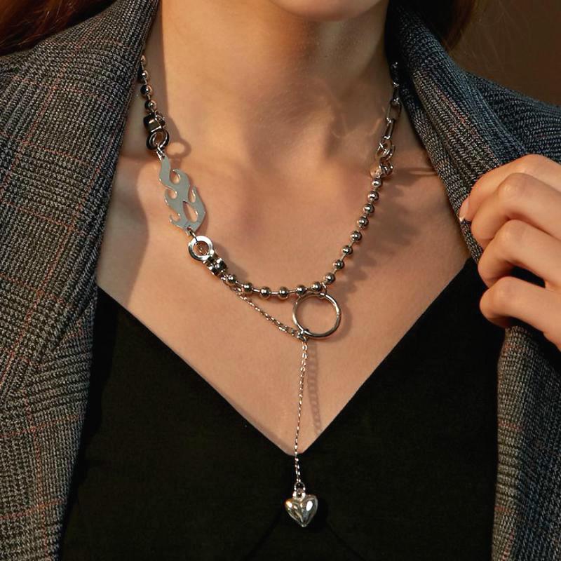 Pendant Necklaces Flame Heart Necklace Choker Silver Color Hip Hop For Women & Pendants Jewelry Colar Kolye Charms Jewellery
Pendant Necklaces Flame Heart Necklace Choker Silver Color Hip Hop For Women & Pendants Jewelry Colar Kolye Charms Jewellery