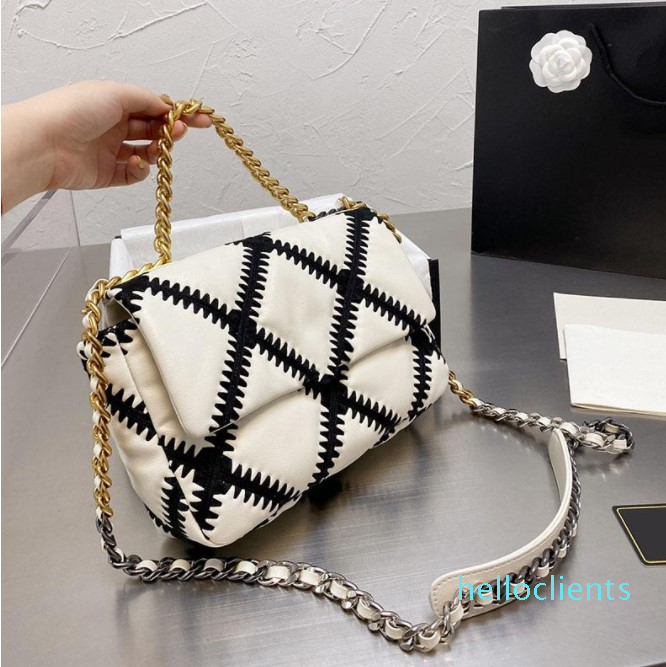 Designer- Women Classic Flap Bags Braided Genuine Leather Zipper Style Two-Tone Summer Crossbody Shoulder Pochette 25CM, Black
Designer- Women Classic Flap Bags Braided Genuine Leather Zipper Style Two-Tone Summer Crossbody Shoulder Pochette 25CM, Black