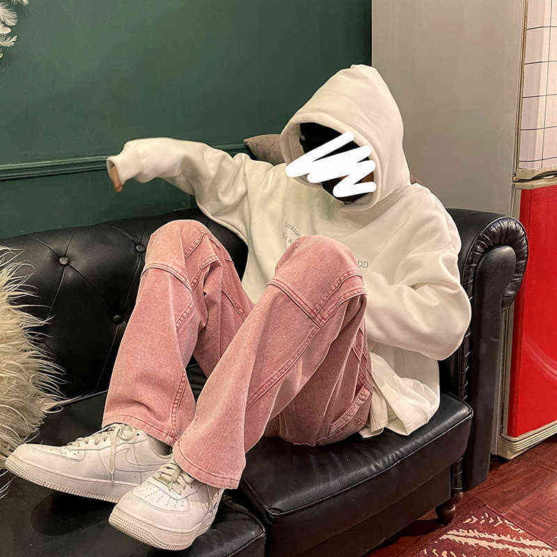 Loose Straight Men Jeans asthetic Man Jeans Pants for boy Casual Baggy hip hop Men's Women's jeans Neutral Denim Trousers 211120