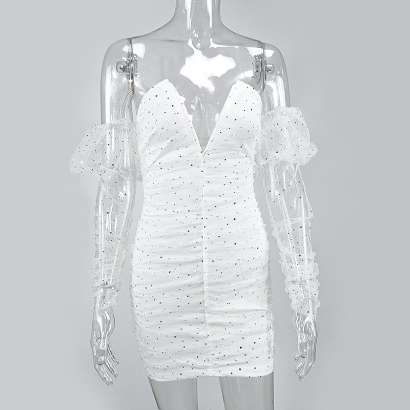 Townlike White Mesh Sequin Long Sleeve Sexy Dress Women Mini Night Club Party Dress Backless V Neck Bodycon Summer Dress Vestido
Townlike White Mesh Sequin Long Sleeve Sexy Dress Women Mini Night Club Party Dress Backless V Neck Bodycon Summer Dress Vestido