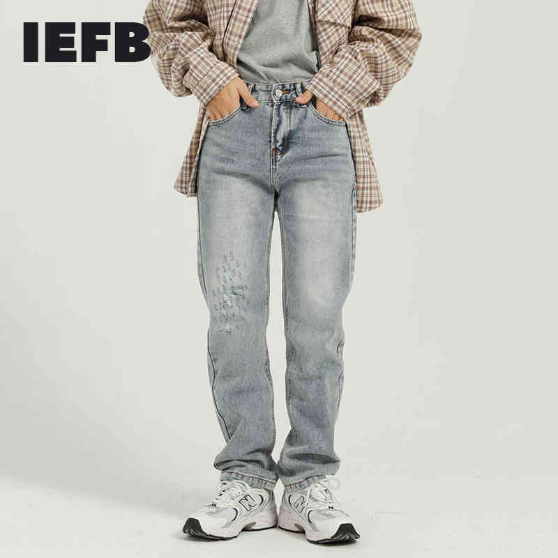 IEFB Men' Wear Spring Korean Streetwear Trend Personality Worn Out Straight Tube Light Blue Jeans For Men Loose 9Y5060 210524
IEFB Men' Wear Spring Korean Streetwear Trend Personality Worn Out Straight Tube Light Blue Jeans For Men Loose 9Y5060 210524