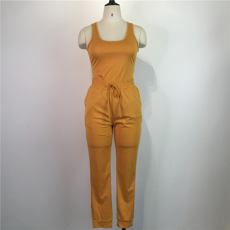 New Fall Clothes Women Outfits Summer Solid Tracksuits Sleeveless vest Shirt+pants Two Piece Set Casual Black Sportswear Outdoor Jogger Suit blue swea