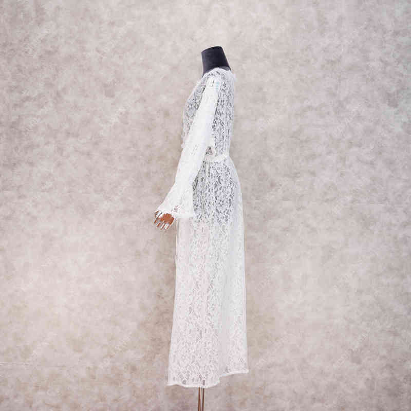 Tunics for beach Long Lace Beach Dress Women Swim Cover up Plus size Saida de Praia Robe Plage Kaftan #Q973 210420