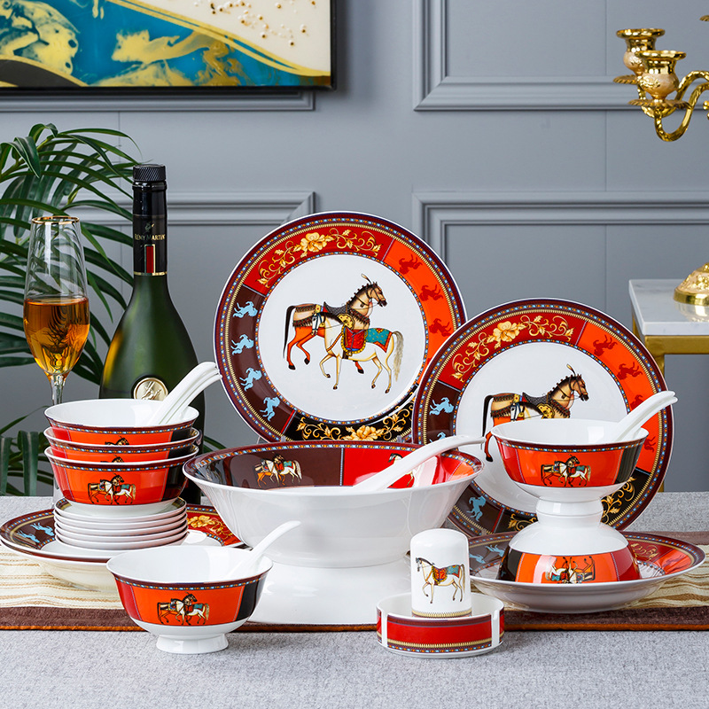Dinnerware Plate set western style 28 pcs and 58pcs tableware plat sets factory supply hometown made in Jingdezhen
Dinnerware Plate set western style 28 pcs and 58pcs tableware plat sets factory supply hometown made in Jingdezhen