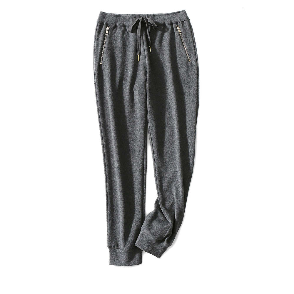 Designer 21ss casual sports style elastic drawcord waist zipper pockets cashmere women's pants, Black;white
Designer 21ss casual sports style elastic drawcord waist zipper pockets cashmere women's pants, Black;white
