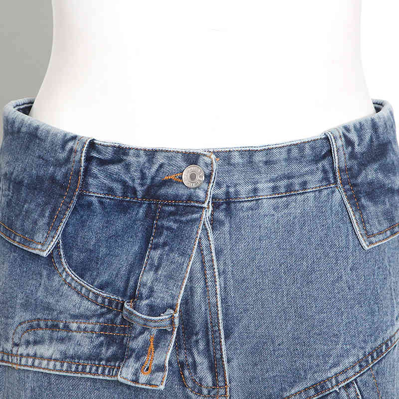 Casual Irregular Patchwork Jeans For Female High Waist Wide Leg Tie Dye Pants Clothing Fashion 210521