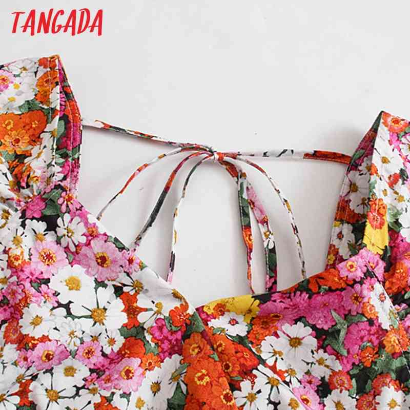 Women Retro Print Crop Short Sleeve Summer Chic Female Sexy Slim Shirt Tops 5Z80 210416
