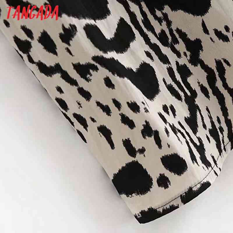 Women Animal Print French Style Half Sleeve Ladies Midi Dress Vestidos 2G13 210416