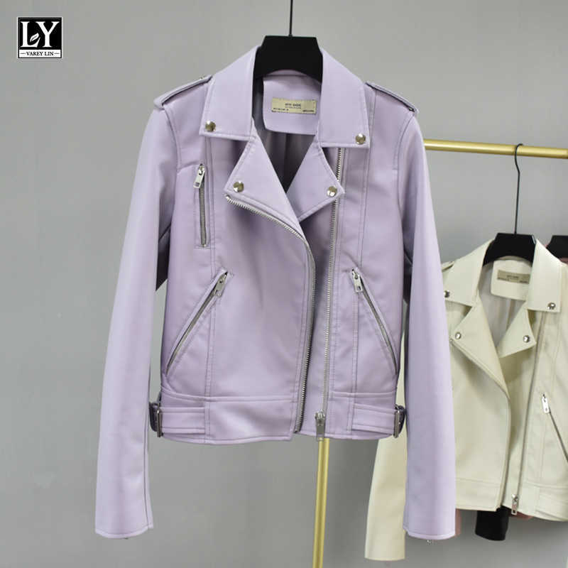 LY VAREY LIN Autumn Faux Leather Jackets Women Turn Down Collar Rivet Zippers Epaulet Pockets Moto Biker PU Streetwear 210526, Purple
LY VAREY LIN Autumn Faux Leather Jackets Women Turn Down Collar Rivet Zippers Epaulet Pockets Moto Biker PU Streetwear 210526, Purple