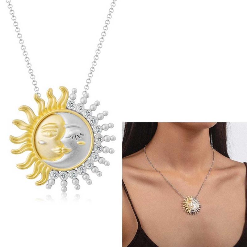 Pendant Necklaces Gold Sliver Two-tone Solid Polished Reversible Sun And Moon For Women Men Girls Boys Daughter
Pendant Necklaces Gold Sliver Two-tone Solid Polished Reversible Sun And Moon For Women Men Girls Boys Daughter