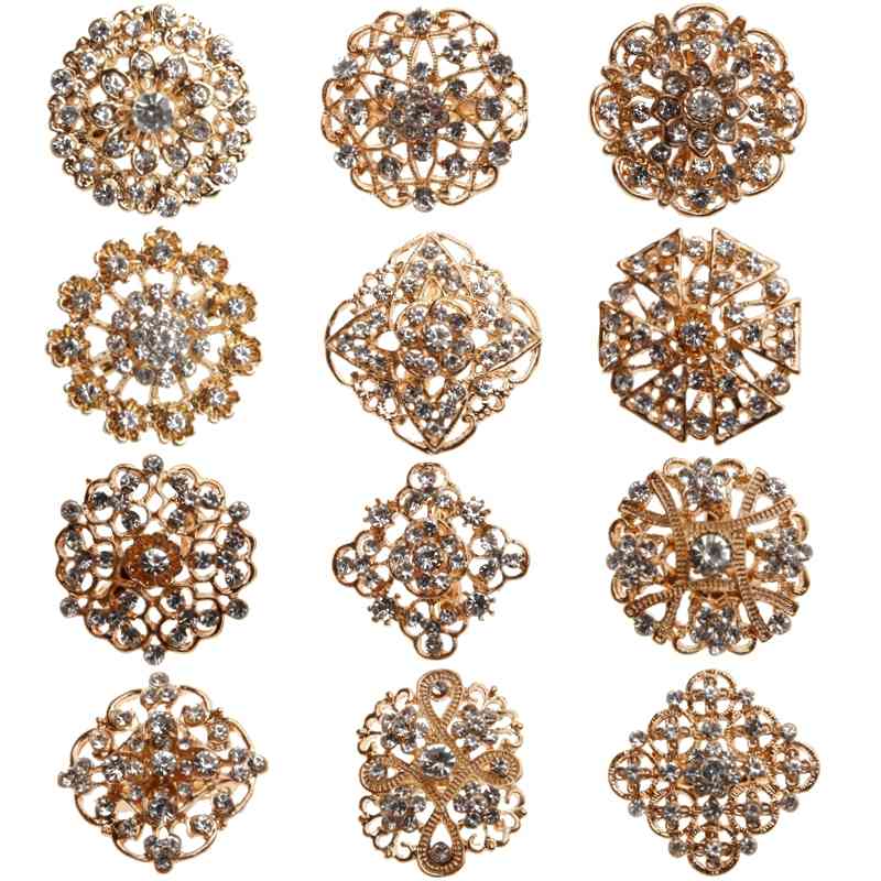 24PCS Clear Crystal Rhinestones Brooches Women Bridal Gold Brooch Pins For DIY Wedding Bouquet Kits
24PCS Clear Crystal Rhinestones Brooches Women Bridal Gold Brooch Pins For DIY Wedding Bouquet Kits