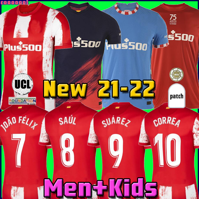 Atletico soccer jersey SUAREZ Madrid 21 22 JOAO FELIX 2021 2022 M LLORENTE KOKE SAUL CARRASCO CORREA camiseta LEMAR football shirts Mens JOÃO FÉLIX Jersey Kids Kit, Home men + patch
Atletico soccer jersey SUAREZ Madrid 21 22 JOAO FELIX 2021 2022 M LLORENTE KOKE SAUL CARRASCO CORREA camiseta LEMAR football shirts Mens JOÃO FÉLIX Jersey Kids Kit, Home men + patch