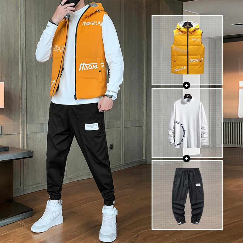 Men's Tracksuits 2021 Autumn/winter Suit Men Long Sleeve Hooded Not Leisure Han Edition Fleece Pants Three-piece, See chart
Men's Tracksuits 2021 Autumn/winter Suit Men Long Sleeve Hooded Not Leisure Han Edition Fleece Pants Three-piece, See chart