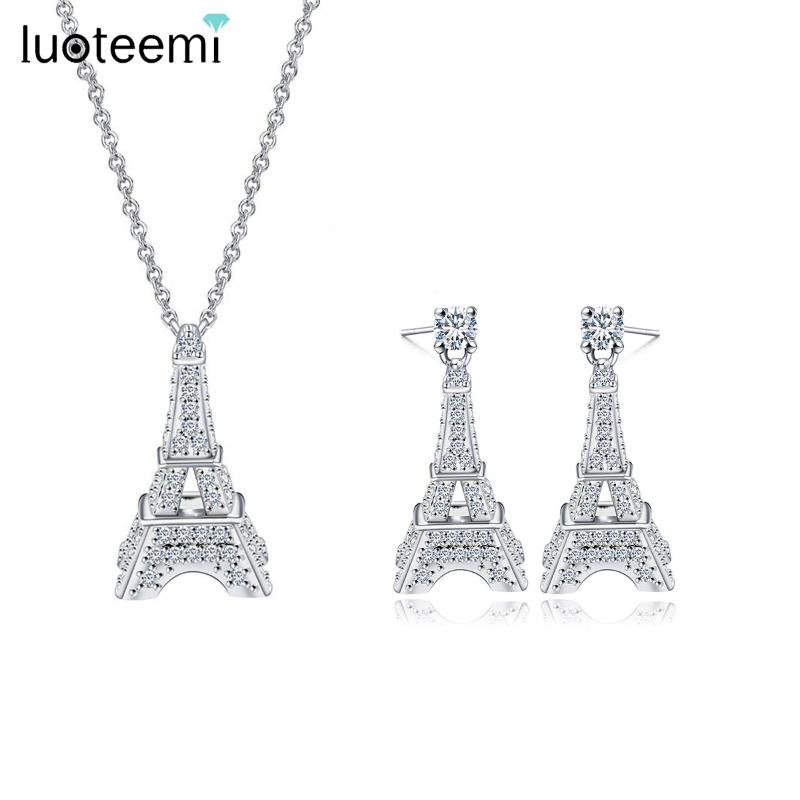 Earrings & Necklace LUOTEEMI Fashion Trendy Paris Eiffel Tower Earring Sets For Women Christmas Girl Party Bijoux Femme Wedding, Silver
Earrings & Necklace LUOTEEMI Fashion Trendy Paris Eiffel Tower Earring Sets For Women Christmas Girl Party Bijoux Femme Wedding, Silver