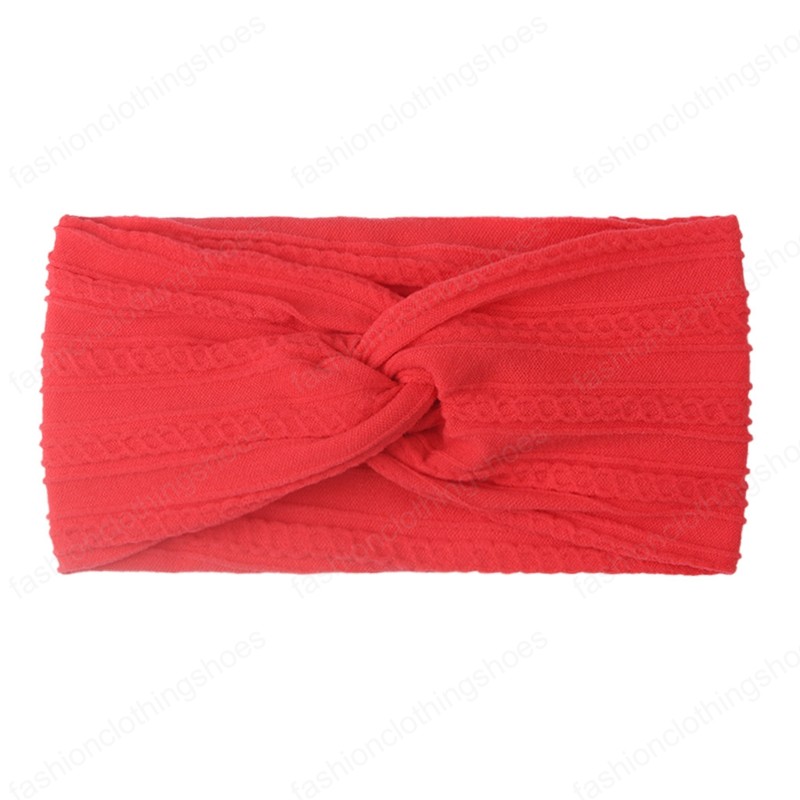 Fashion Cross Knotted Elastic Wide Hairband Toddler Solid Color Striped Nylon Headband Infant Headwear Kids Photography Props