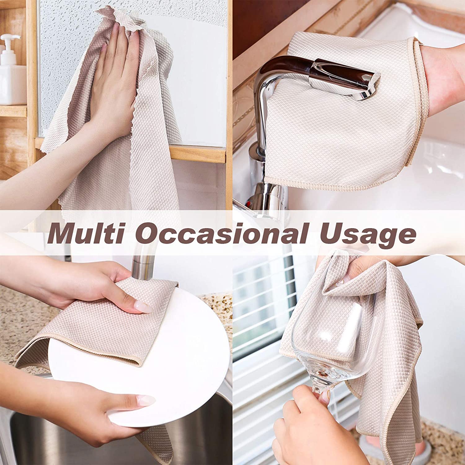 Fish Scale Rags Microfiber Glass Cleaning Cloths, 6 Pack 30x30cm Inches Nano Scale Lint Free Streak Free Hand Drying Towels for Glass Windows Mirrors 