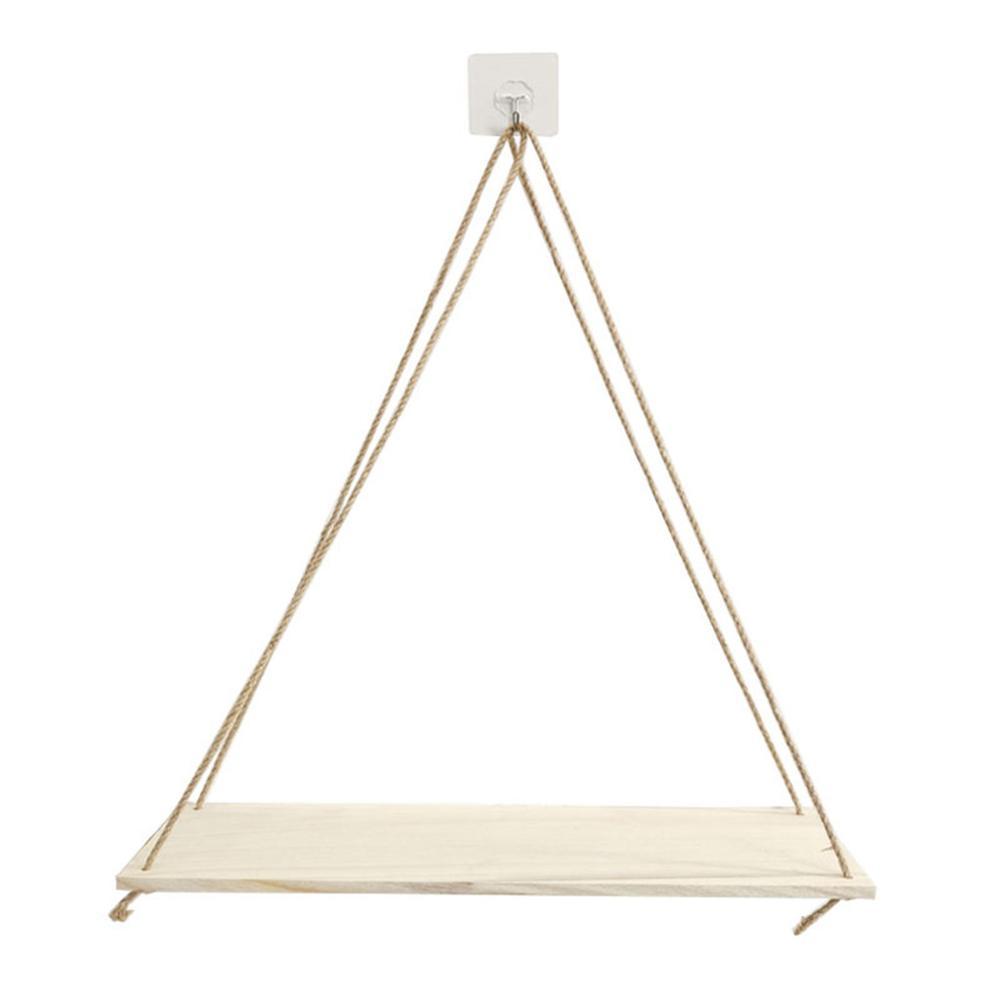 Premium Wood Swing Hanging Rope Wall Mounted Floating Shelves Plant Flower Pot indoor outdoor decoration simple design