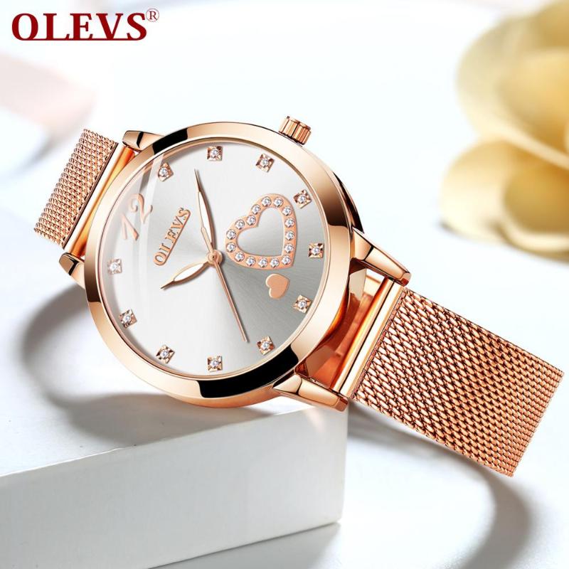 Wristwatches Ladies Watch Rose Gold Quartz Watches For Women Waterproof Mesh Steel Relogio Feminino With Diamond, White
Wristwatches Ladies Watch Rose Gold Quartz Watches For Women Waterproof Mesh Steel Relogio Feminino With Diamond, White